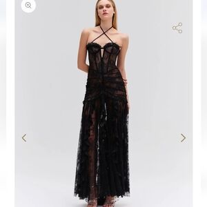 PatBO Black Lace Maxi Dress